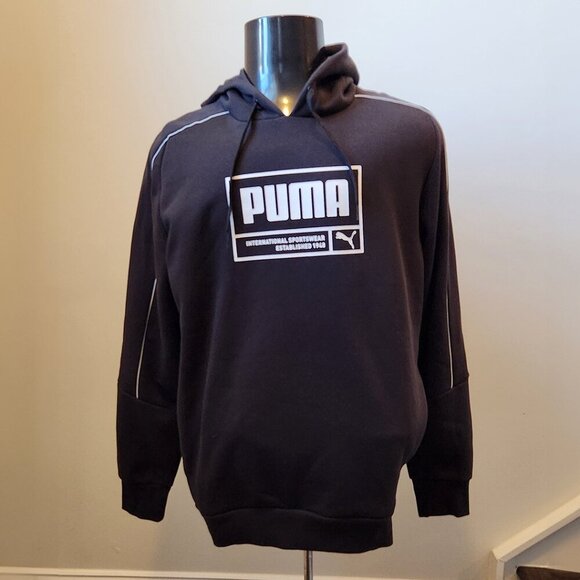 Puma Hoodie, Black, Mens Large, NWT, Heavyweight, Classic Puma Logo New with tag - Picture 1 of 9